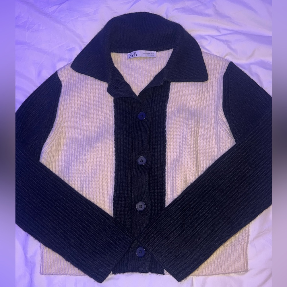 zara collared cardigan